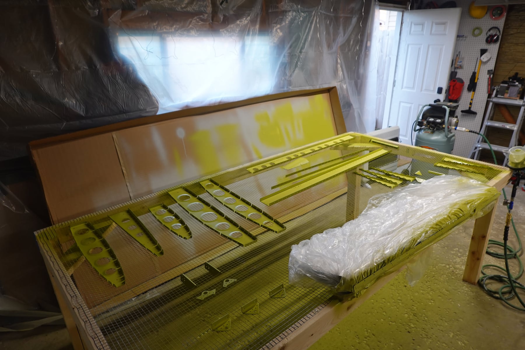 Everything after priming. Still adjusting the fan control to prevent overspray.