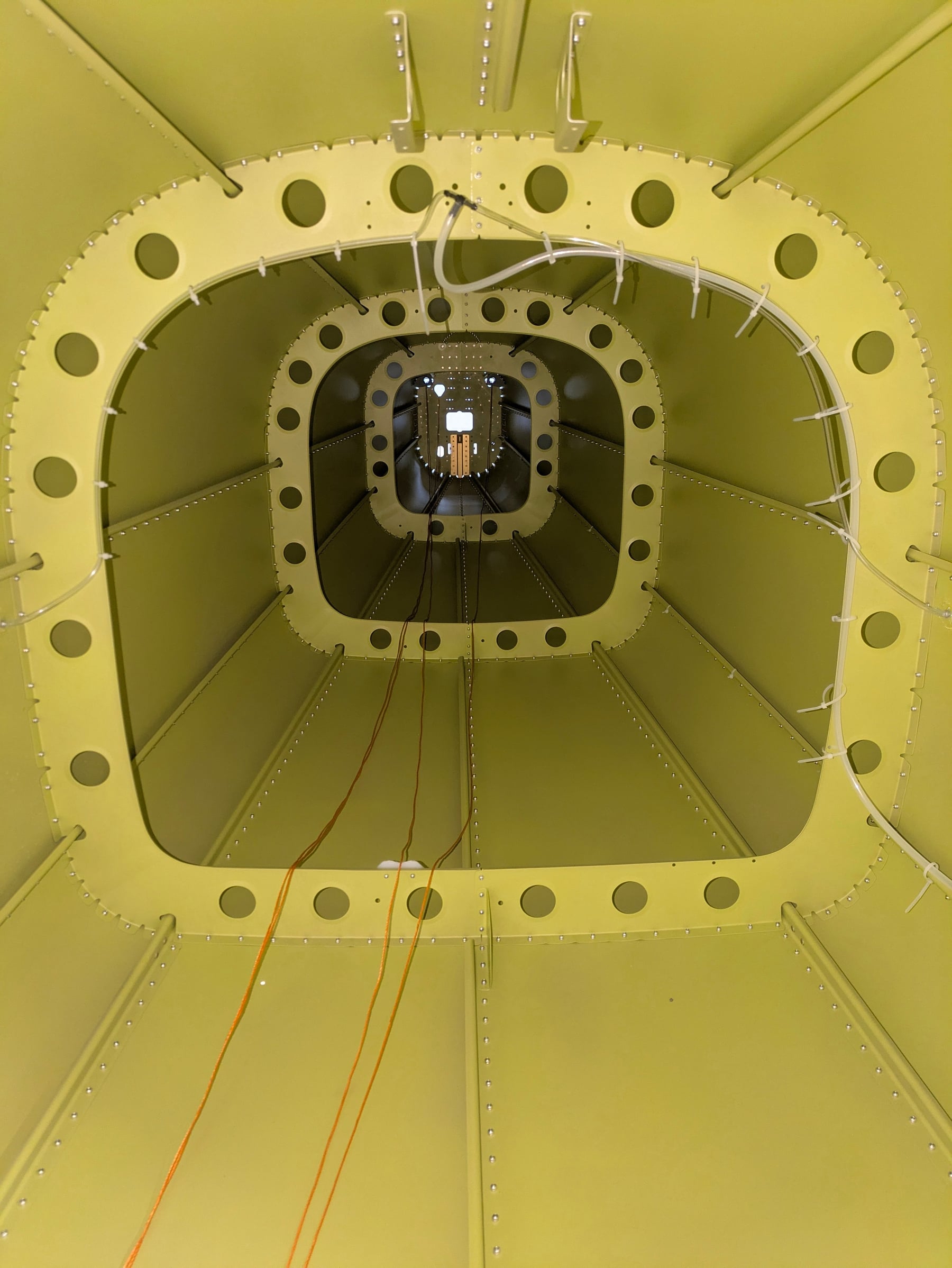Looking aft through the bulkheads.