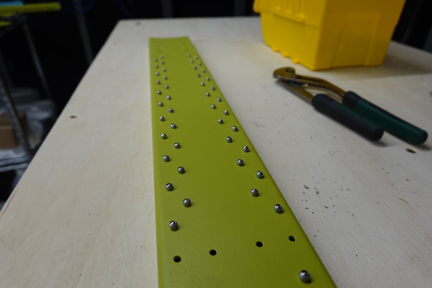 Finished lines of rivets look cool.