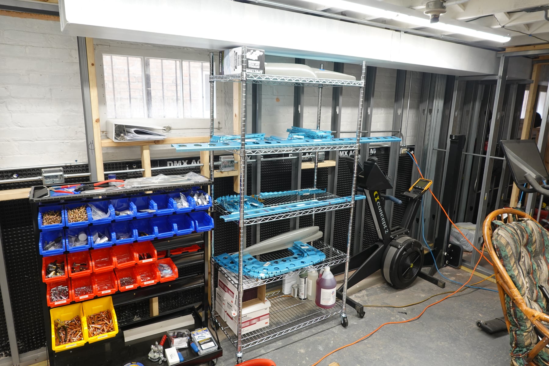 Then moved to shelves in the workshop.