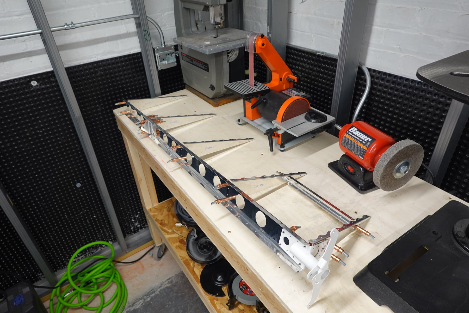 The rudder cleco'd together.