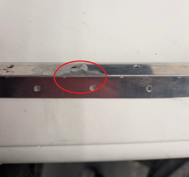 The mistake piece: the flange side of the lower spar cap.