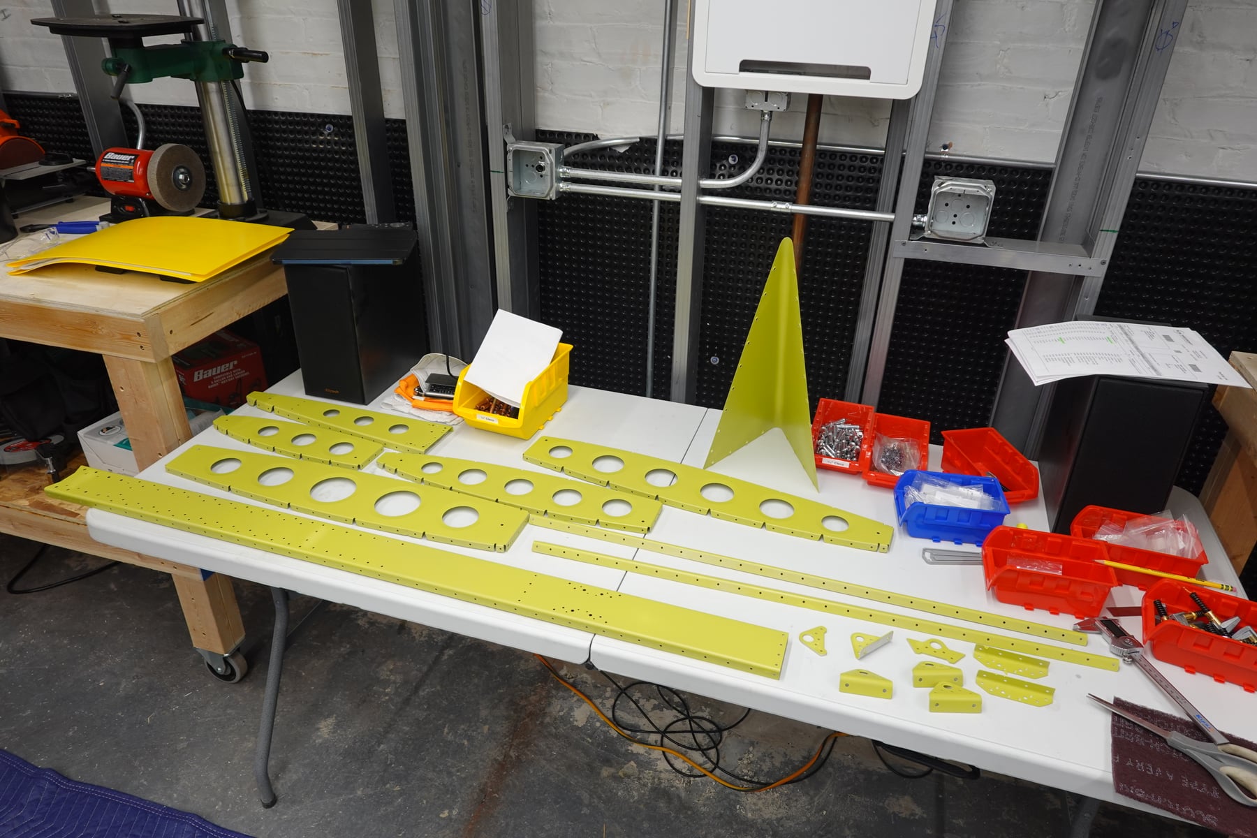 Vertical stabilizer pieces primed.