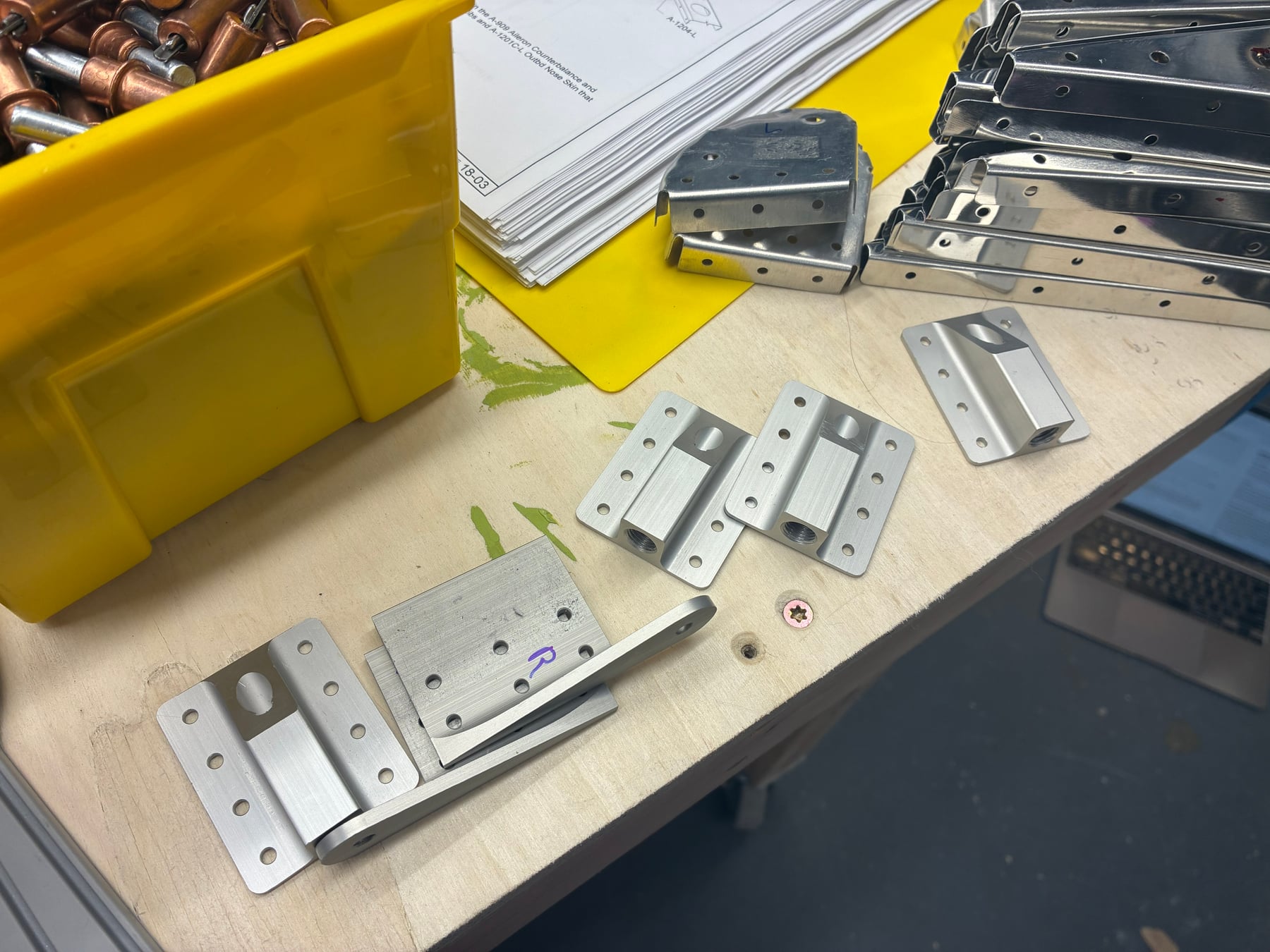 The flaperon pieces that used to have to be fabricated, but are now provided by Vans, which makes things a lot easier than the instructions would imply.