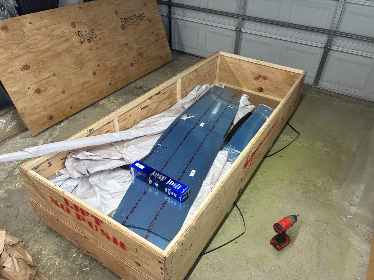 The fuselage crate.