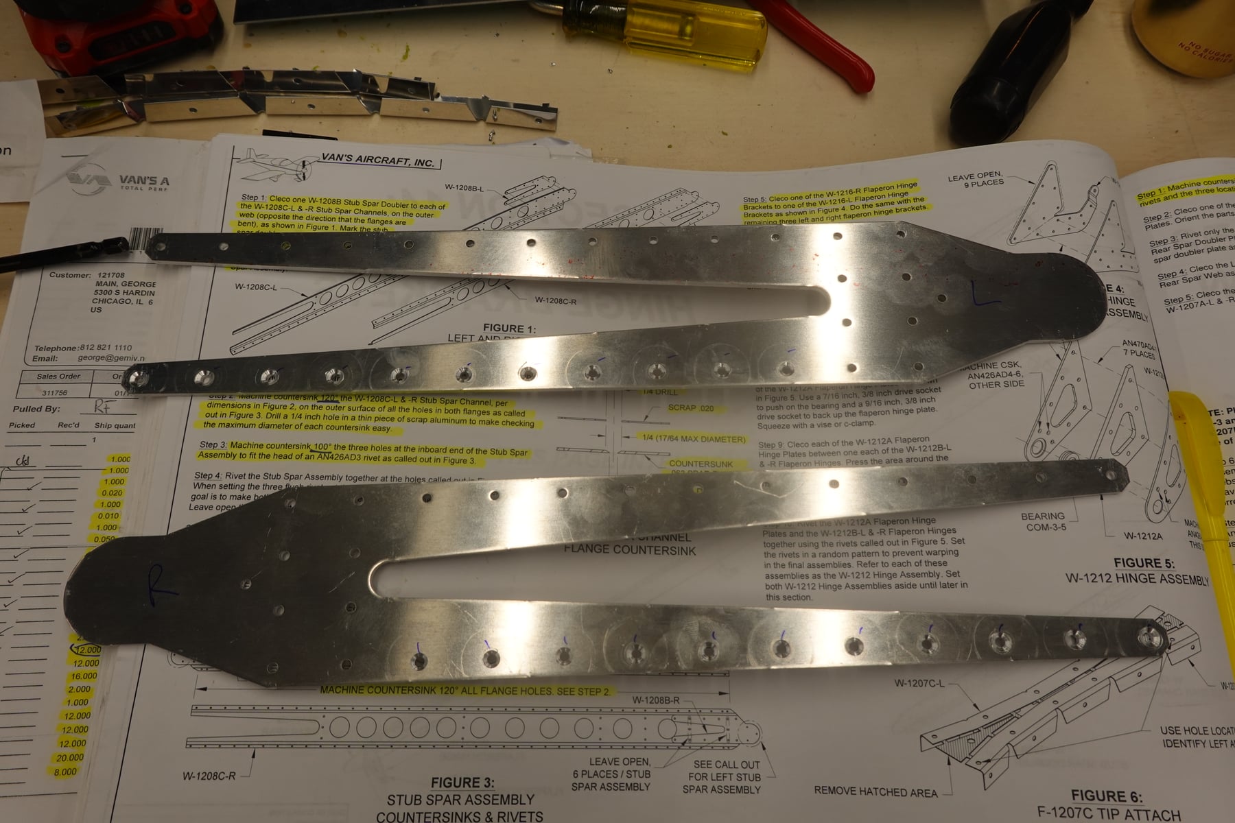 Stub spar assemblies on the plans.